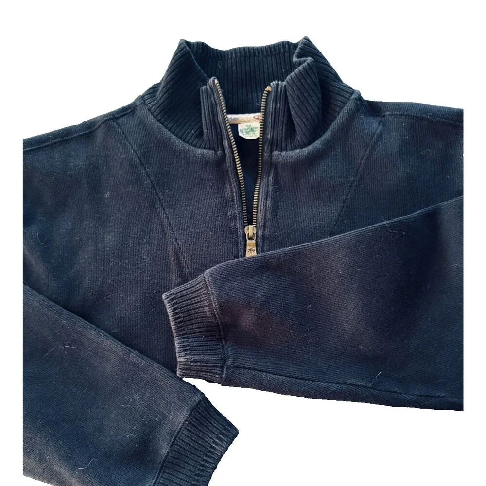 Tommy Bahama Men's XS Black 1/4 Zip Mock Neck Sweatshirt EUC